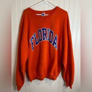 Russell Athletic Bright Orange Florida Crew Neck Sweater